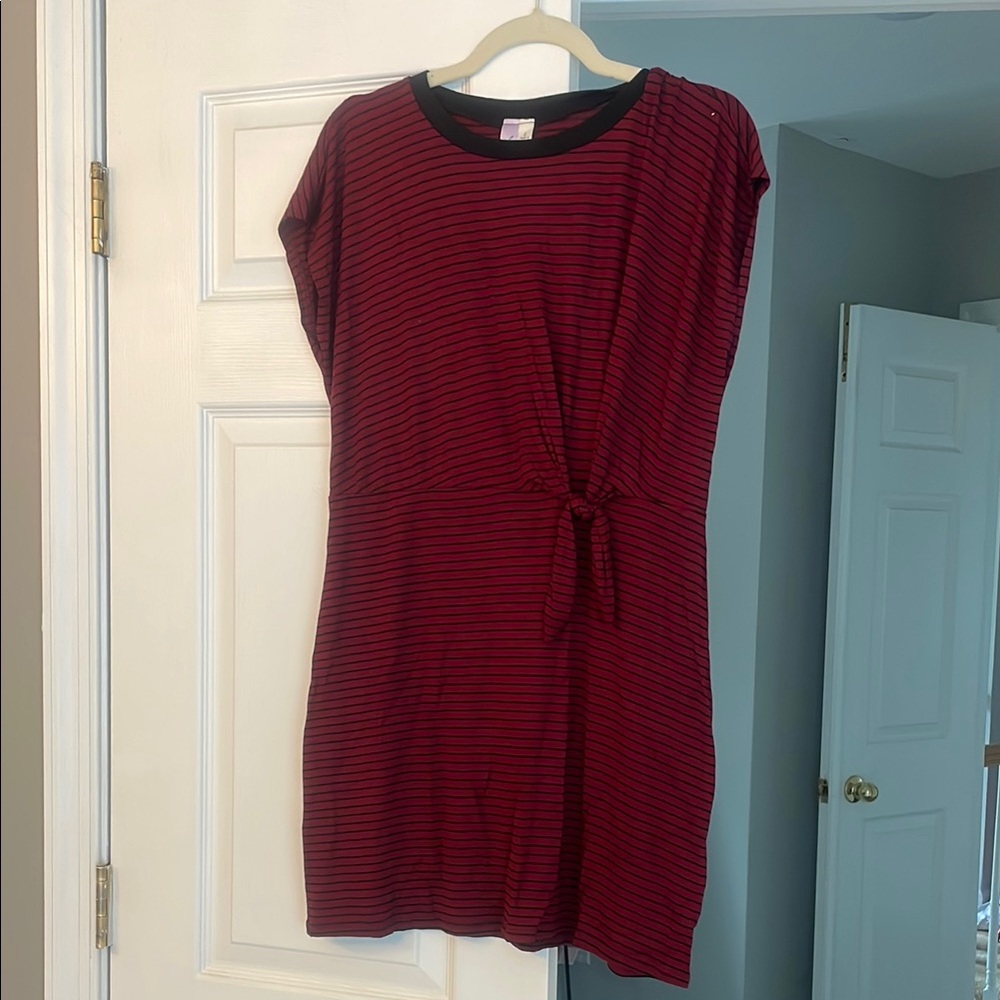 Red and Black Striped Summer Dress